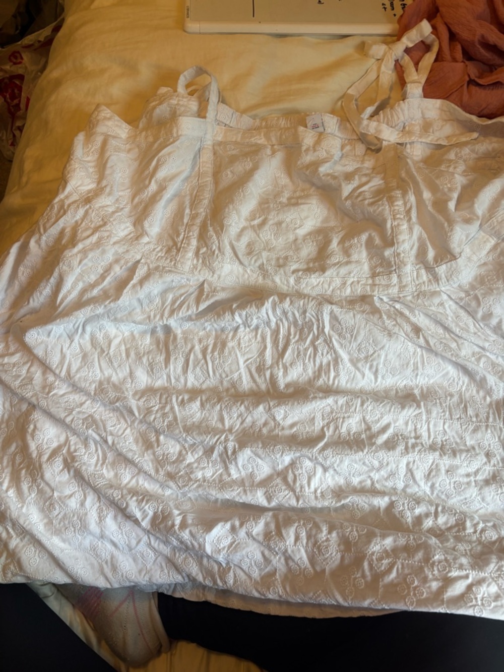 Old Navy White Embroidered Cotton Dress